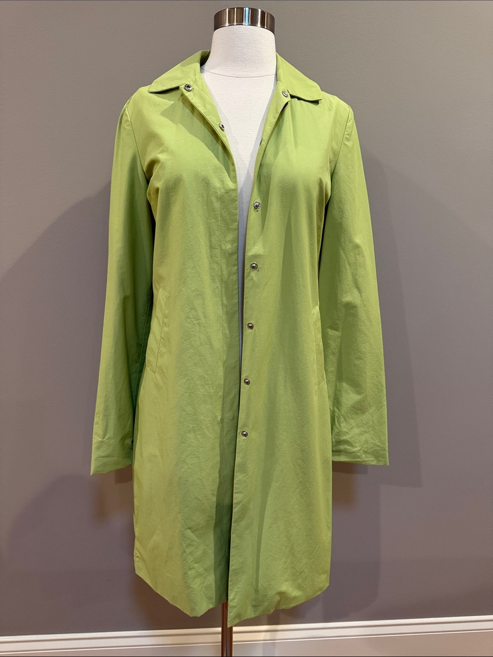 Light Green Long Snap-Front Coat